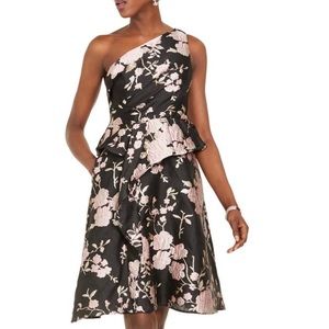 Floral One-Shoulder Jacquard Dress Size 14 - NWT